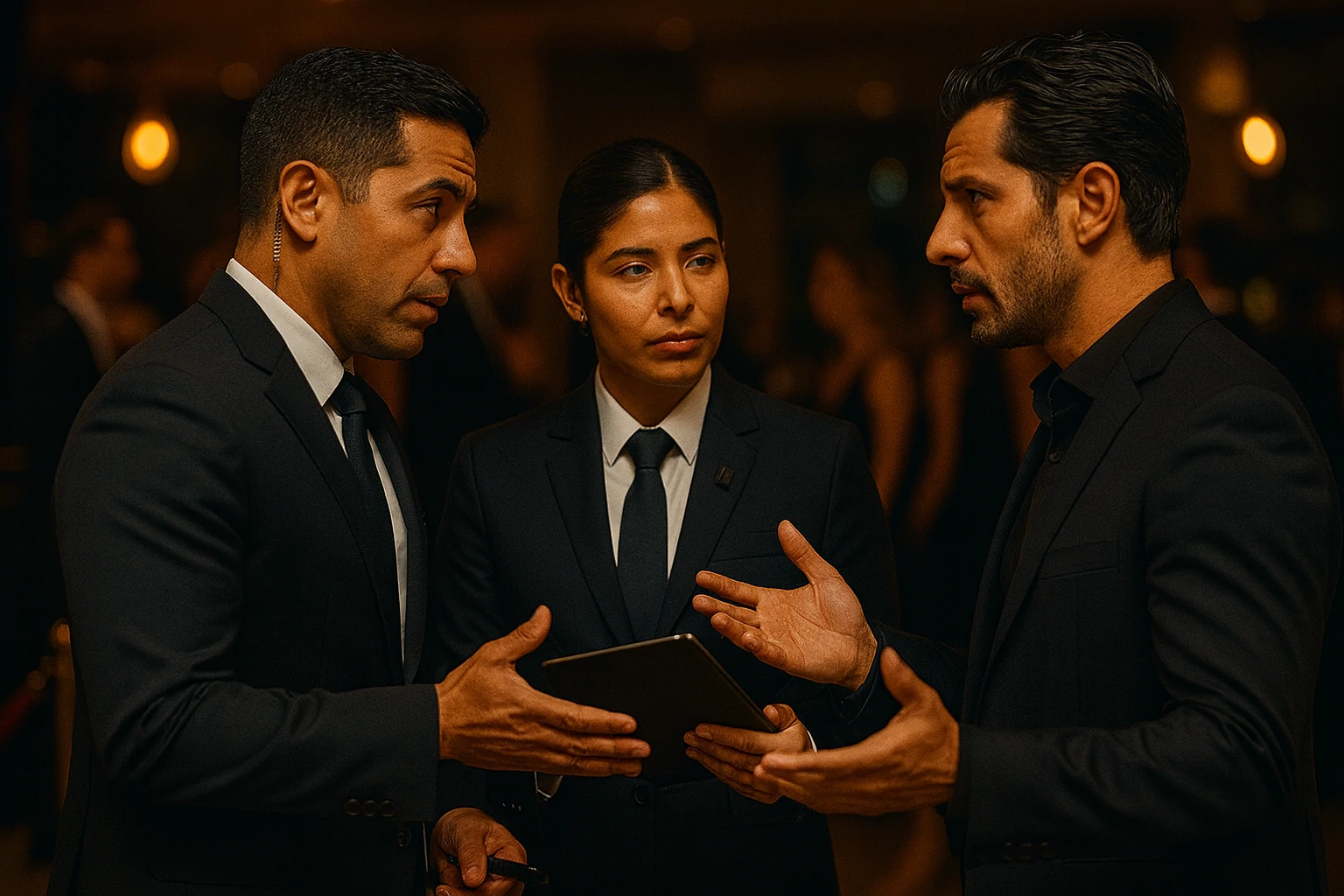 Oficiales desescalando una situación verbalmente.